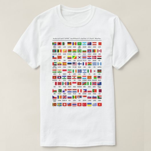 T-shirt voor mannen vlagg de wereld (Design voorkant)