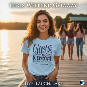 T-shirt voor meidenweekend op maat locatie datum
