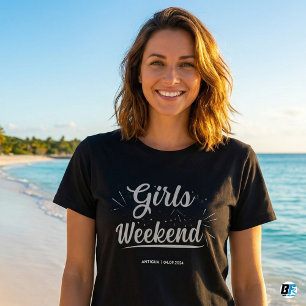 T-shirt voor meidenweekend op maat locatie datum