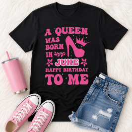 T-shirt voor meisje jarig in juni Roze prinses kon