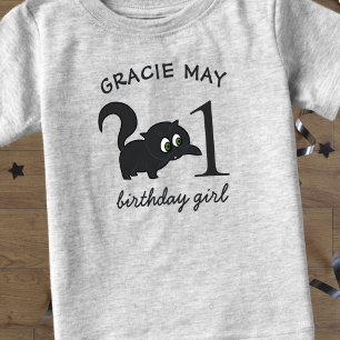 T-shirt voor meisjes 1e verjaardag Mooie Kitty Kat