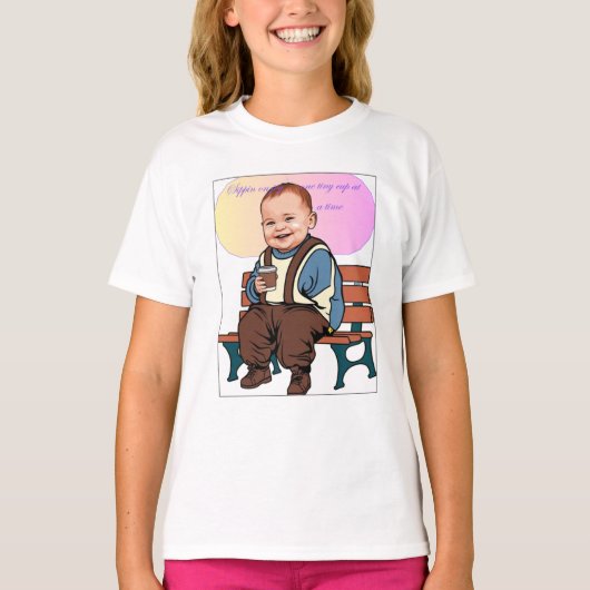 T-shirt voor meisjes - Coffee Break Cutie (Voorkant)