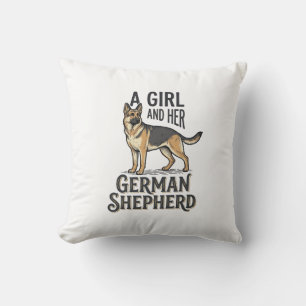 T-shirt voor meisjes met Duitse herder Vintage-ont Kussen