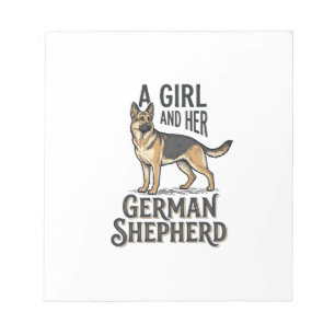 T-shirt voor meisjes met Duitse herder Vintage-ont Notitieblok