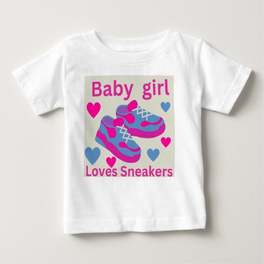 T shirt voor meisjes met meisjes houdt van sneaker (Voorkant)