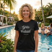 T-shirt voor meisjesweekend op maat locatie datum