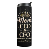 T-shirt voor Moeder CEO & CFO – Grappig Moederdag Thermosbeker (Gedraaid links)