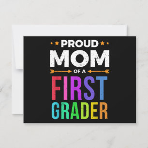 T-shirt voor moeder van een leerling in de eerste  feestdagenkaart