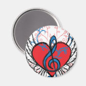 T-shirt voor muziek magneet (Voorkant / Achterkant)