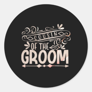 T-shirt voor neef van de bruidegom Trouwparen Ronde Sticker
