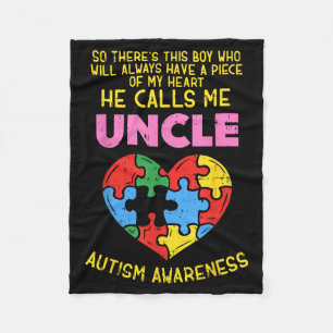 T-shirt voor oom met autisme bewustzijn Jongen stu Fleece Deken