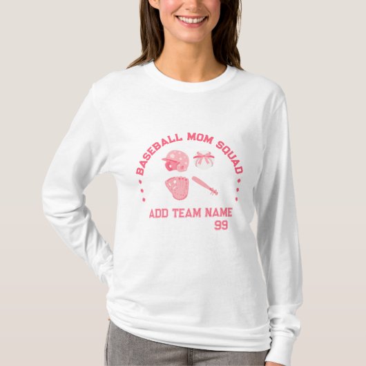 T-shirt voor op maat gemaakte honkbalmoeder squad  (Voorkant)