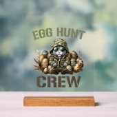 T-shirt voor paaseierenjacht crew camouflage jacht acryl bord (Neutraal)