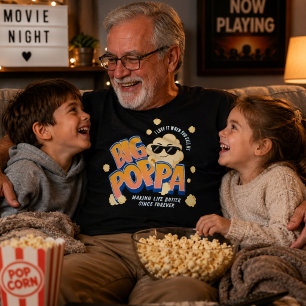 T-shirt voor papa met grote popcorn vader grappige