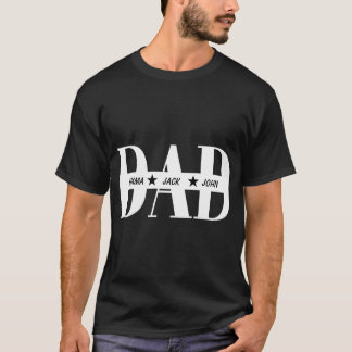 T-shirt voor papa met namen van kinderen, T-shirt 