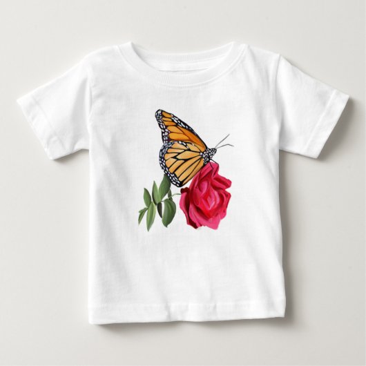 T-shirt voor peuter met Monarch Butterfly op Red R (Voorkant)