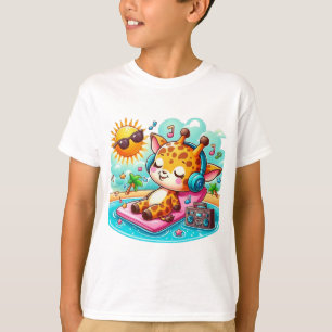 T-shirt voor peuter met Schattigee Giraffe Illustr