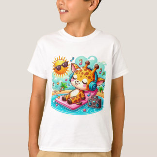 T-shirt voor peuter met Schattigee Giraffe Illustr