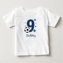 T-shirt voor peuters met 9e verjaardag voetbal