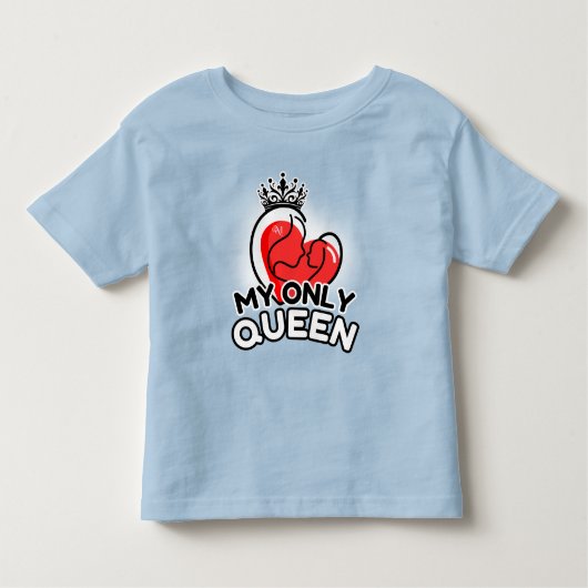 T-shirt voor peuters: My Only Queen (blauw) (Voorkant)