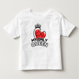 T-shirt voor peuters: My Only Queen (wit)