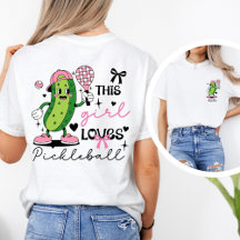 T-shirt voor Pickleball-meisje met eigen naam en c