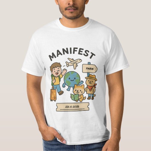 T-shirt voor reismanifestatie (Voorkant)
