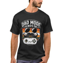 T-shirt voor retro gamer vader met 'Dad Mode Alway
