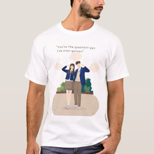 T-shirt voor romantisch koppel (Voorkant)