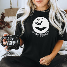 T-shirt voor spoky-halloween - vleermuizen die voo