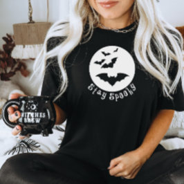T-shirt voor spoky-halloween - vleermuizen die voo