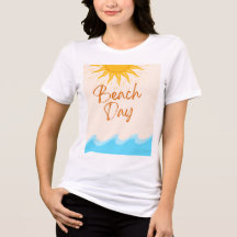 T-shirt voor stranddag | Zon golven zomer tee