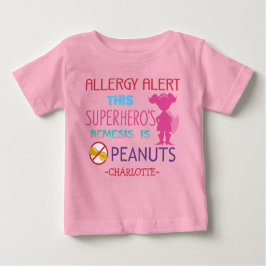 T-shirt voor superheld meisjes met pinda-allergie