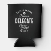 T-shirt voor taaktitel delegeren Gift Mannen vrouw Blikjeskoeler (Voorkant)