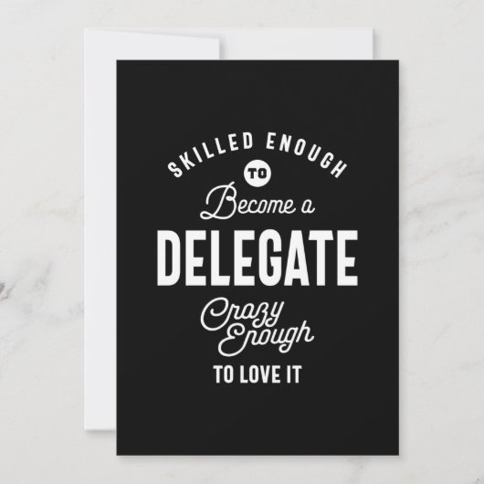 T-shirt voor taaktitel delegeren Gift Mannen vrouw Kaart (Voorkant)