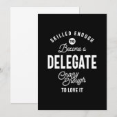 T-shirt voor taaktitel delegeren Gift Mannen vrouw Kaart (Voorkant / Achterkant)