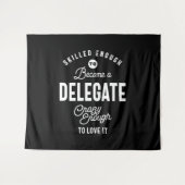 T-shirt voor taaktitel delegeren Gift Mannen vrouw Wandkleed (Voorkant (horizontaal))