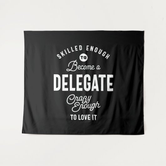 T-shirt voor taaktitel delegeren Gift Mannen vrouw Wandkleed (Voorkant (horizontaal))