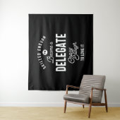 T-shirt voor taaktitel delegeren Gift Mannen vrouw Wandkleed (In situ)