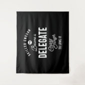 T-shirt voor taaktitel delegeren Gift Mannen vrouw Wandkleed (Voorkant)