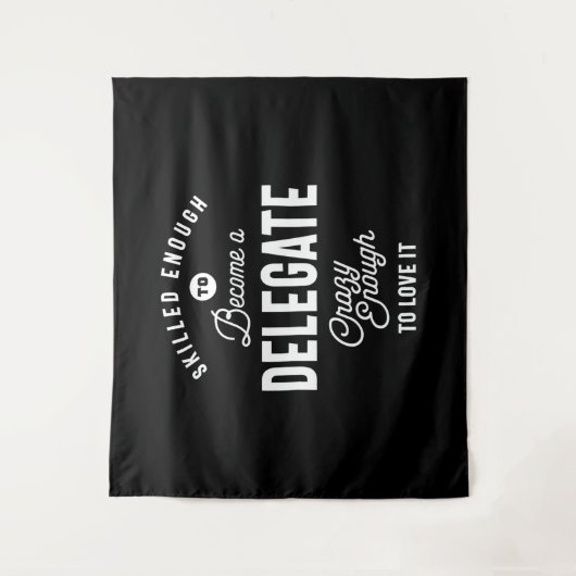 T-shirt voor taaktitel delegeren Gift Mannen vrouw Wandkleed (Voorkant)