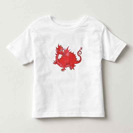 T-shirt voor Toddler met Cute Red Dragon (Voorkant)