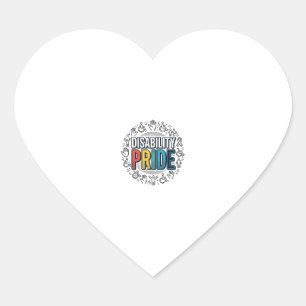 T-shirt voor trots op een beperking, inclusief bew hart sticker