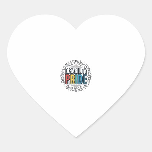 T-shirt voor trots op een beperking, inclusief bew hart sticker (Voorkant)