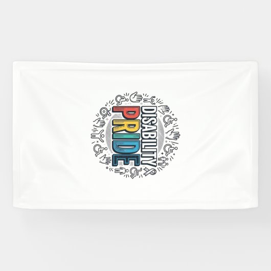 T-shirt voor trots op een beperking, inclusief bew spandoek (Horizontaal)