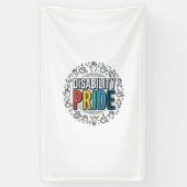 T-shirt voor trots op een beperking, inclusief bew spandoek (Verticaal)
