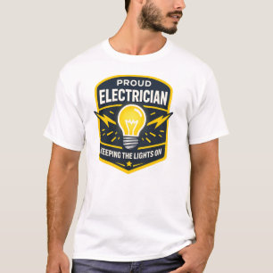 T-shirt voor trotse elektricien die het licht aan 