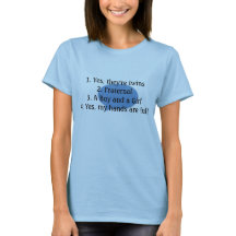 t-shirt voor tweeledige vragen beantwoorden