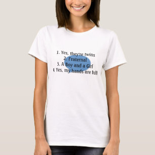 t-shirt voor tweeledige vragen beantwoorden