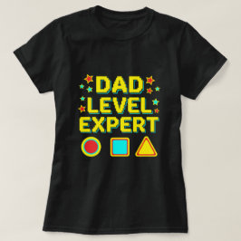 T-shirt voor vader level expert retro gamer